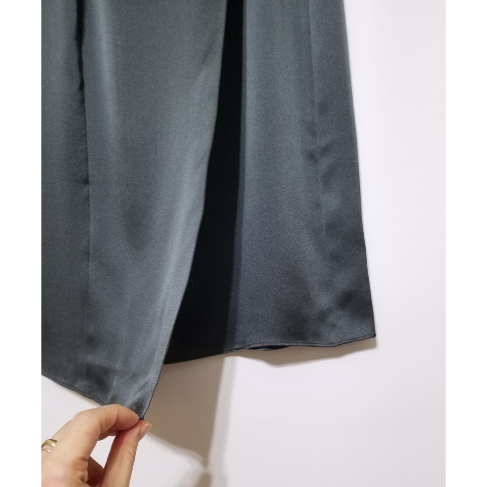 NWT Vince Knot Paneled Silk Satin Midi Skirt in Mineral Stone Green Size XS $325 - Picture 13 of 16